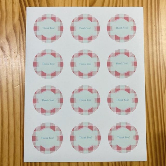 48 2in round Thank You stickers - BBQ Summer Themed - Picture 3 of 3